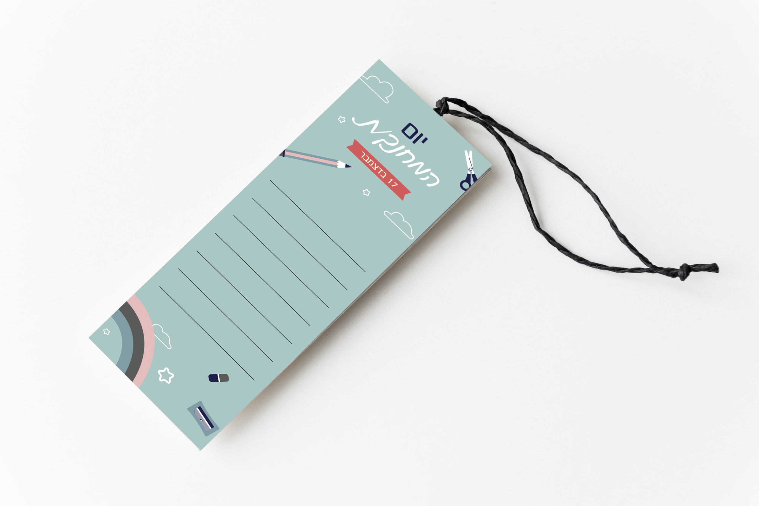 Colorful bookmark tags mockup design